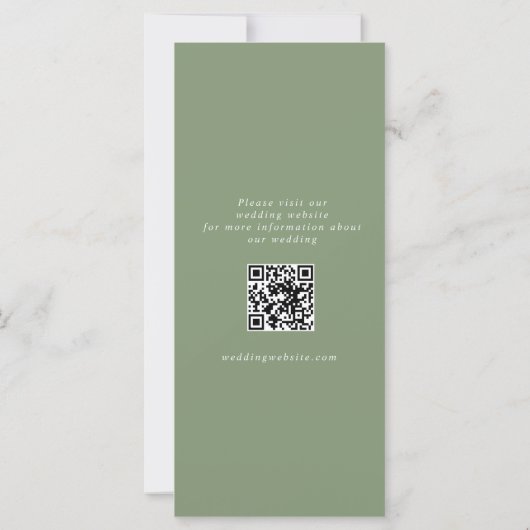 Carte Photo Strip QR Sage Wedding Enregistrer la date (Dos)