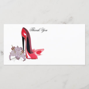 Carte photo stylet rouge de Merci de chaussures et