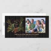 Carte photo stylish Pine Cone Wreath Holiday (Devant / Derrière)