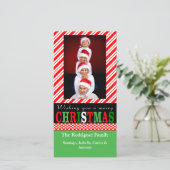 Carte photo sucre de canne Stripe Christmas (Debout devant)