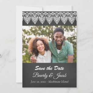 Carte Photo sur tableau noir Enregistrer la date