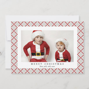 Carte photo tarte rouge pour les fêtes de Noël