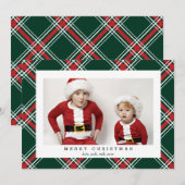 Carte photo tarte vert pour les fêtes de Noël (Devant / Derrière)