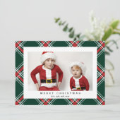 Carte photo tarte vert pour les fêtes de Noël (Debout devant)