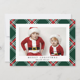 Carte photo tarte vert pour les fêtes de Noël