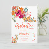 Carte photo tendance Boho - Orange Florals (Debout devant)