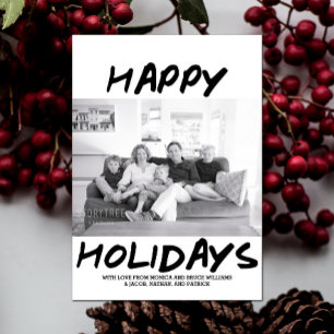Carte photo tendance de Joyeux Vacances Noir