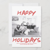 Carte photo tendance de Joyeux Vacances | Rouge (Devant)