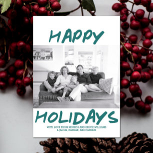 Carte photo tendance de Joyeux Vacances TURQUOIS