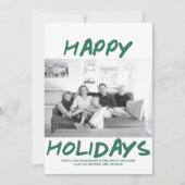 Carte photo tendance de Joyeux Vacances | Vert (Devant)