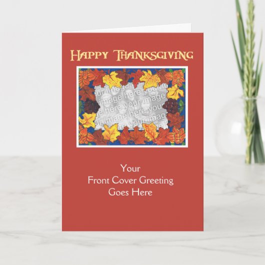 Carte photo Thanksgiving personnalisable - Foliage (Devant)