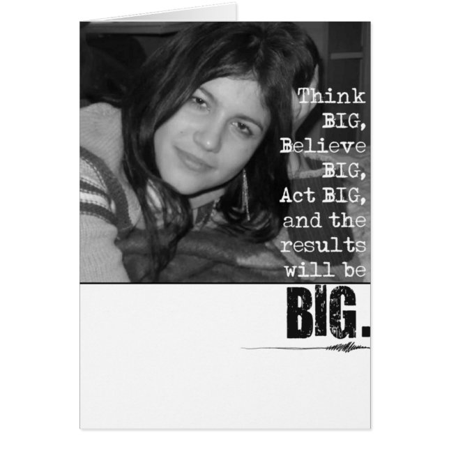 Carte photo Think Big. (Devant)