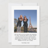 Carte Photo Tour Eiffel Chic, Ballons Paris Anniversaire (Dos)