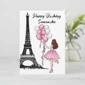 Carte Photo Tour Eiffel Chic, Ballons Paris Anniversaire (Debout devant)