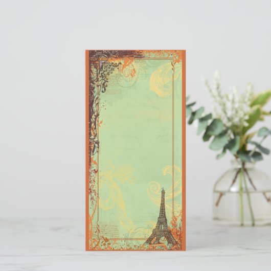 Carte photo Tour Eiffel Invitation ou Menu (Debout devant)