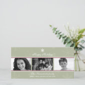 Carte photo Triptyque Flocon de neige Sage (Debout devant)