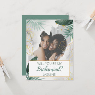 Carte Photo tropical moderne Veux-tu être ma demoisell