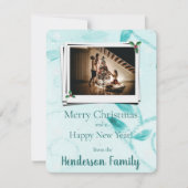 Carte photo turquoise Feuille Appartement (Devant)