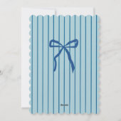 Carte Photo Une Fois Blue Bow Joyeuses Fêtes Prépa (Dos)