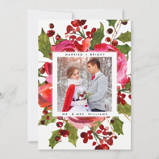 CARTE PHOTO VACANCES | Marié et Noël brillant (Devant)