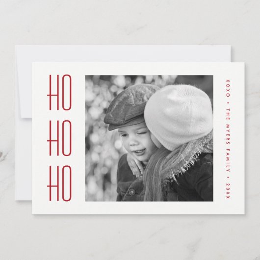 CARTE PHOTO VACANCES | Simple Noël rouge minimal (Devant)