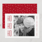 CARTE PHOTO VACANCES | Simple Noël rouge minimal (Devant / Derrière)