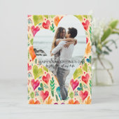 Carte photo Valentines personnalisées (Debout devant)