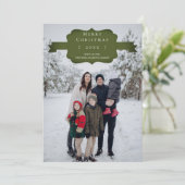 Carte photo verte moderne et simple de Noël (Debout devant)