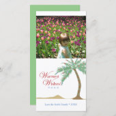 Carte photo vertical de la plage de palmiers de No (Devant / Derrière)