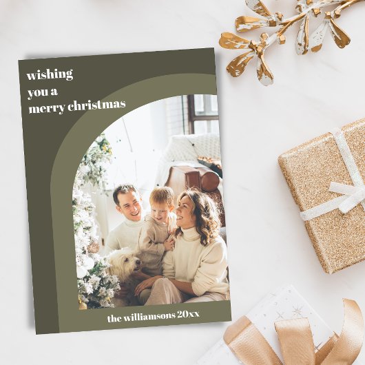 Carte Photo Verticale Double avec Arche Moderne Ve