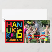 Carte photo/vierge de Hanoukka "Hanukkah est Funuk (Devant / Derrière)