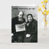 Carte Photo Vintage humoristique Anniversaire d'un coupl (Fleur jaune)