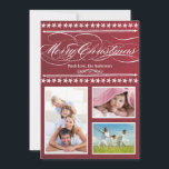 Carte Photo Vintage Moderne Tableau Noir Rouge<br><div class="desc">Carte Photo de Noël Vintage Moderne Typography Tableau Noir Rouge</div>