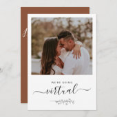 Carte Photo virtuelle en ligne Mariage rustique (Devant / Derrière)