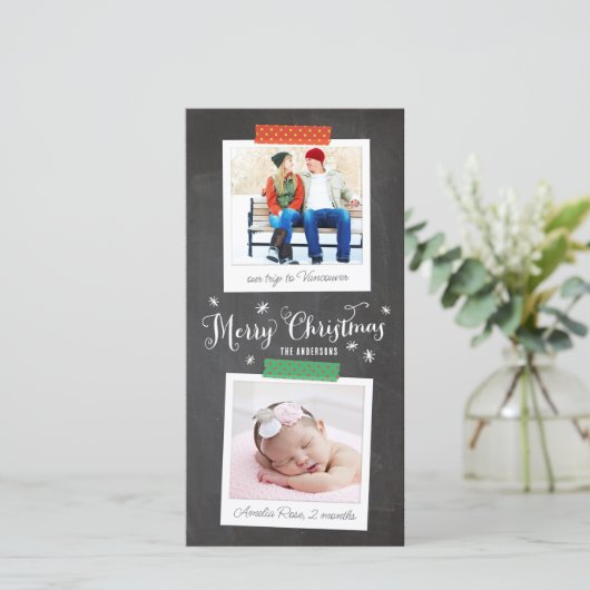 Carte photo Washi et Chalkboard vertical (Debout devant)