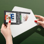 Carte photo Washi et Chalkboard vertical<br><div class="desc">Une carte de Noël en tableau noir tendance avec deux photos de famille style avec des accents de ruban lavi à motifs.</div>