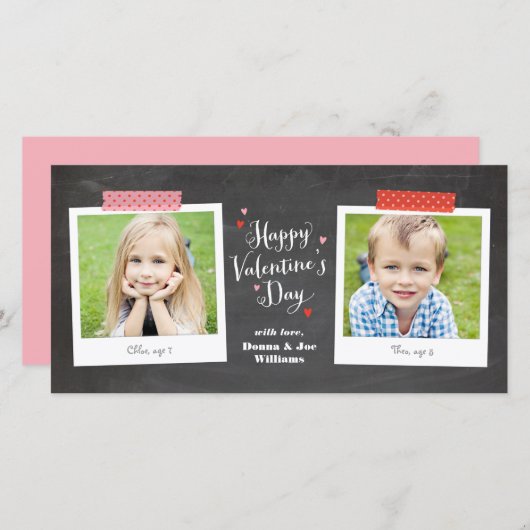 Carte photo Washi Tape et Chalkboard (Devant / Derrière)