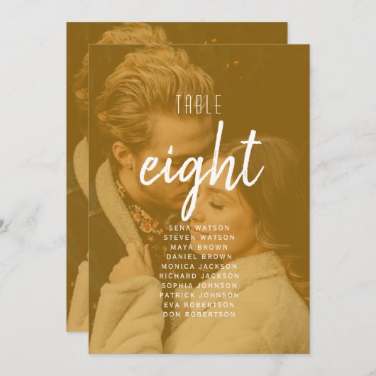 Carte Photo Wedding Seating Chart (Devant / Derrière)