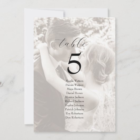 Carte Photo Wedding Seating Chart (Dos)