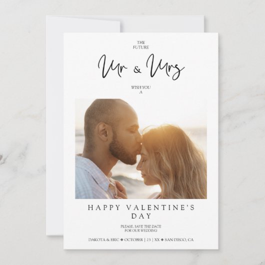 Carte Photo Whimsical MR & MRS Valentine's Day Wedding (Devant)