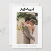 Carte photo White Just Married (Devant)