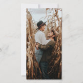 Carte Photo White Script Wedding Enregistrer La Date Sig (Dos)