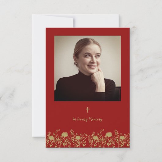 Carte Photo & Wildflowers for Funeral Service (Devant)