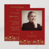 Carte Photo & Wildflowers for Funeral Service (Devant / Derrière)