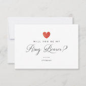 Carte Photo Will You Be My Ring Bearer Red Heart (Devant)