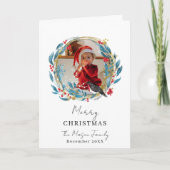 Carte Photo Wreath Family Christmas Card (Devant)
