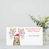 Carte photo Xmas Alpaca personnalisable (Debout devant)