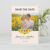 Carte Photo Yellow Sunflowers Wedding Script (Debout devant)
