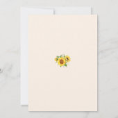 Carte Photo Yellow Sunflowers Wedding Script (Dos)
