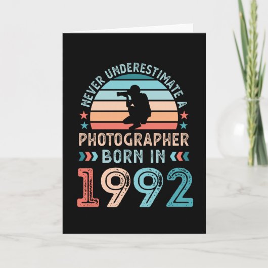 Carte Photographe né 1992 30e anniversaire Cadeau (Devant)